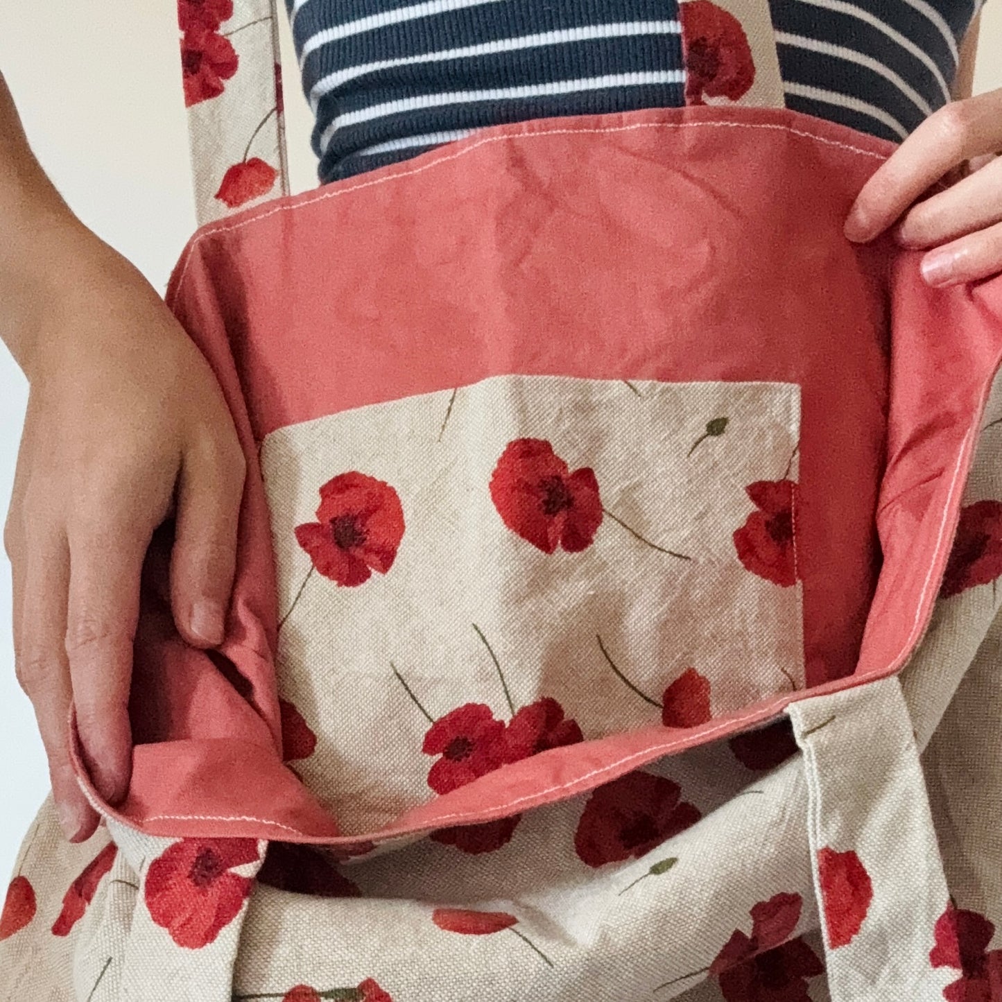 Grand totebag coquelicot