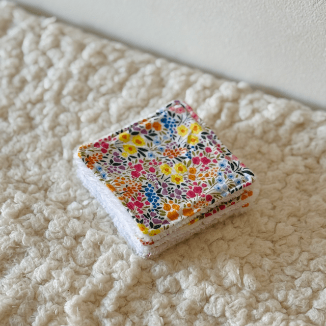 Lot de 5 cotons fleurs colorées