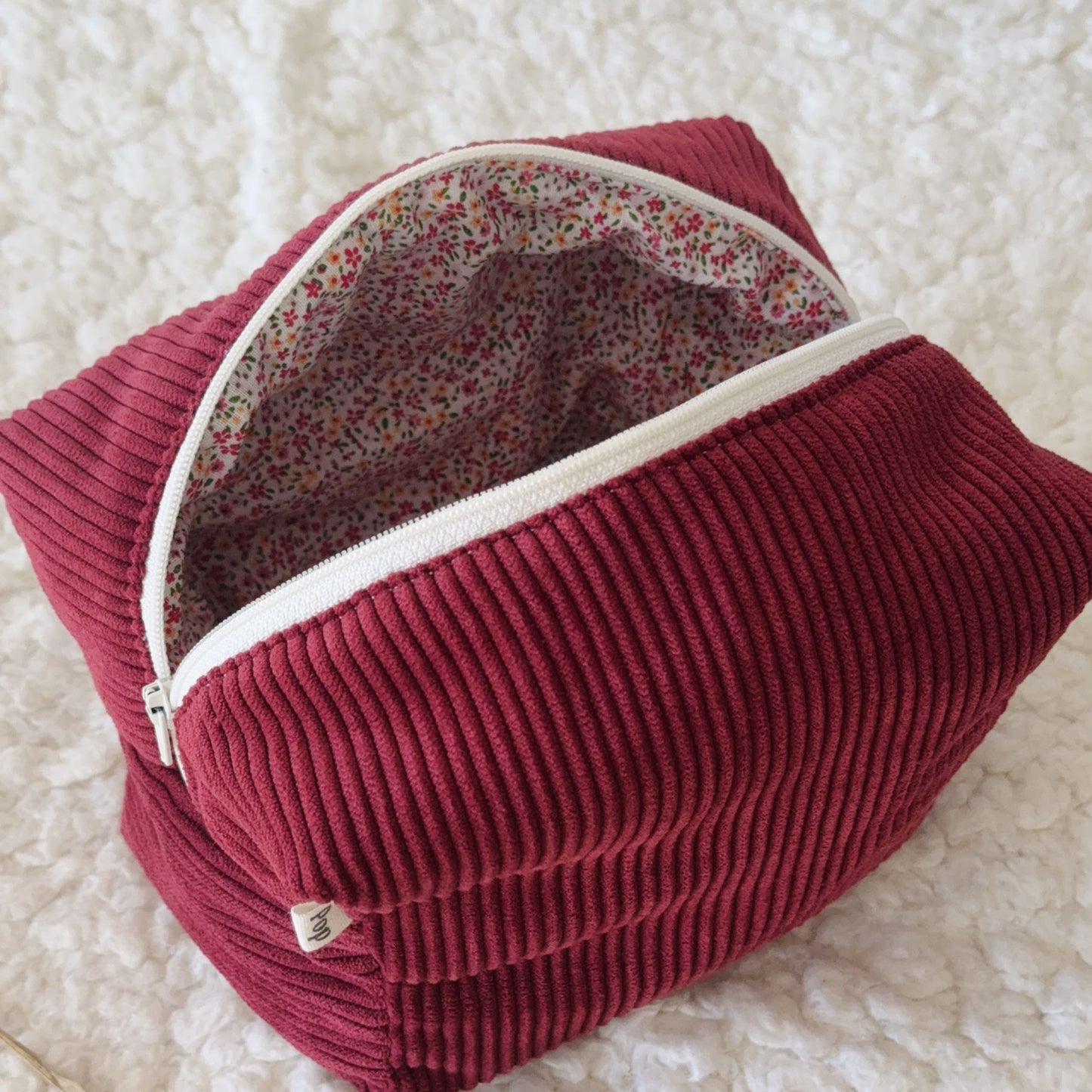 Trousse velours bordeaux