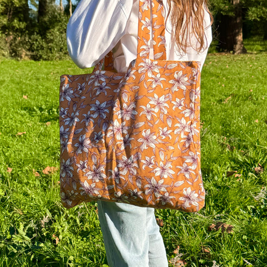 Grand totebag fleur orange