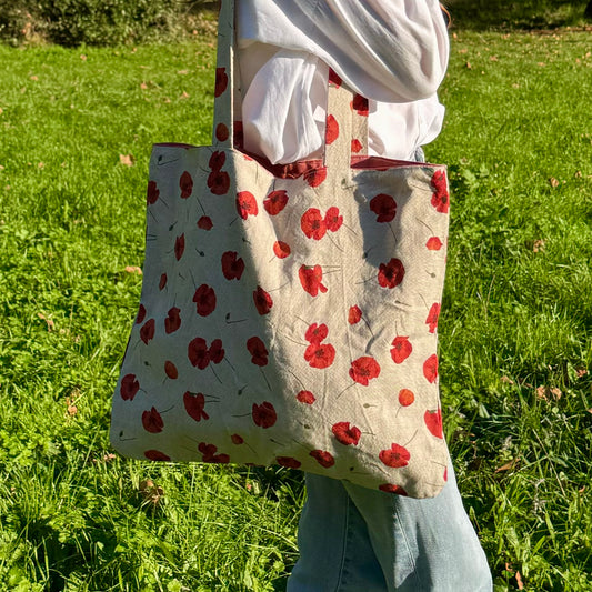 Grand totebag coquelicot