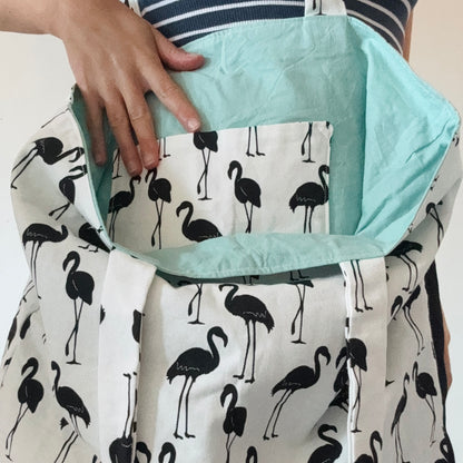 Grand totebag flamants