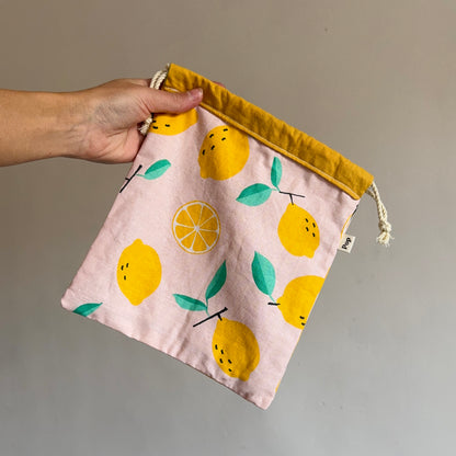 Sac pochon citron jaune (petit)