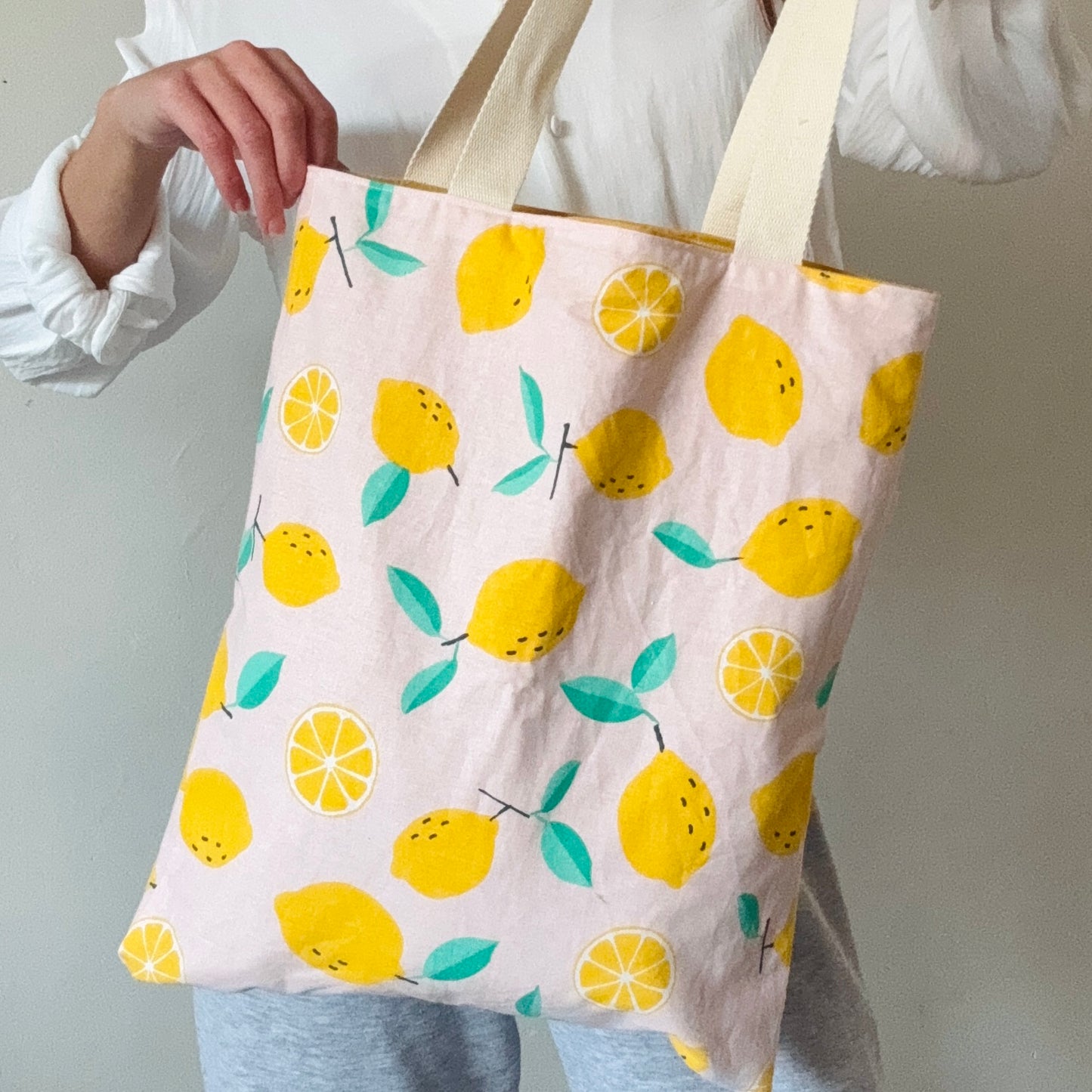 Totebag citron jaune