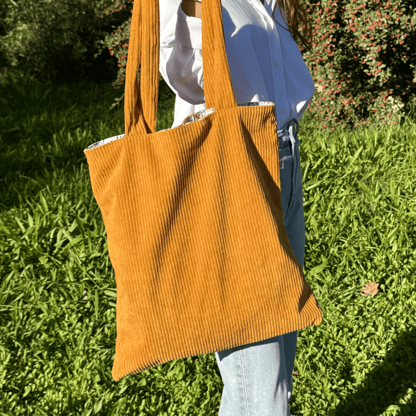 Sac velours jaune